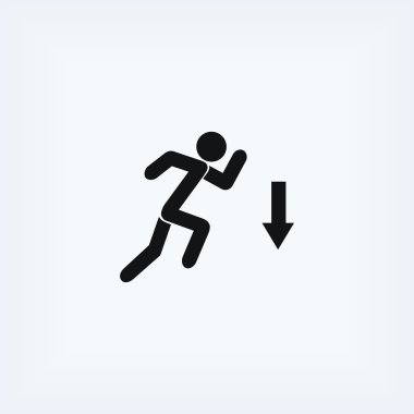 şekil adam ve yön ok simgesi