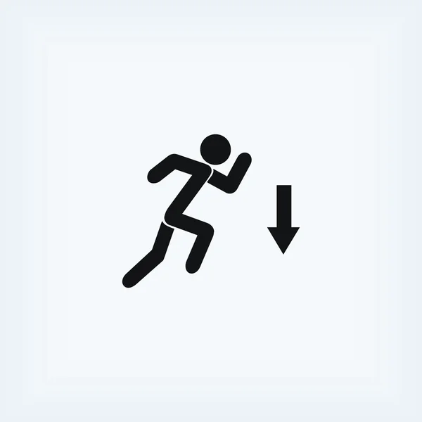 Figure man and direction arrow icon — стоковое фото