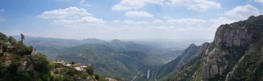 Panoramic view from Montserrat monastery clipart