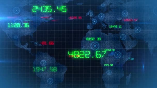 Negocio datos corporativos mundo financiera stock datos fondo bucle — Vídeo de stock