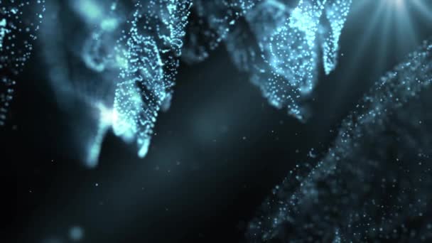 Partículas polvo abstracto luz movimiento títulos cinemático fondo lazo — Vídeo de stock