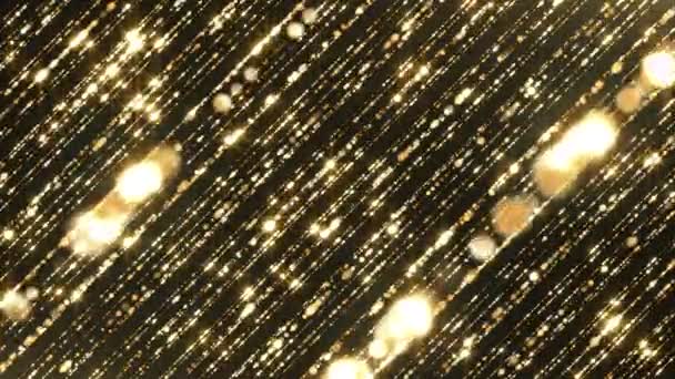 Частицы золота блестки bokeh наградить пыль абстрактной петли фона — стоковое видео