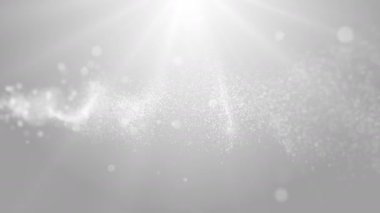 Parçacıklar iş beyaz parlak glitter bokeh toz soyut arka plan döngüsü