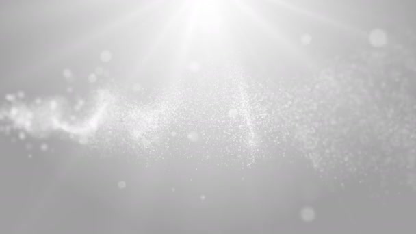 Parçacıklar iş beyaz parlak glitter bokeh toz soyut arka plan döngüsü — Stok video