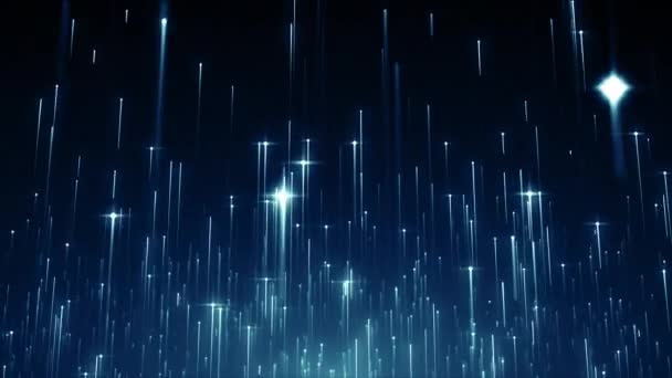 Parçacıklar Mavi Oyun Fragmanı Başlıkları Sinematik Konser Açılışları Kredi Arkaplan — Stok video