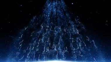 Parçacıklar mavi oyun fragmanı başlıkları sinematik konser açılışları kredi arkaplan döngüsünü sonlandırır