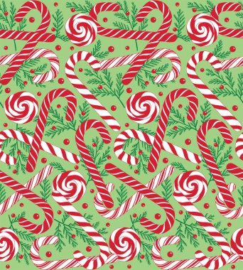 Pürüzsüz Noel Şeker Çubuğu, firavunla Yeşil Arkaplanda Yapraklar