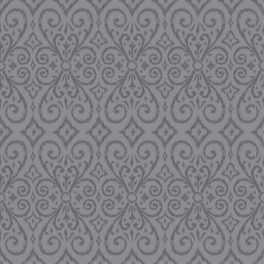 Hediye Paketi ve Kumaş Yazdırma İçin Kusursuz Gri Barok Deseni