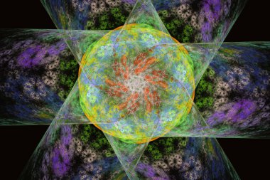 Resimsel bereketli fraktal desen resmi soyut arkaplan