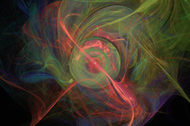 Siyah Renk Üzerine Bir Dijital Fraktal Resmi