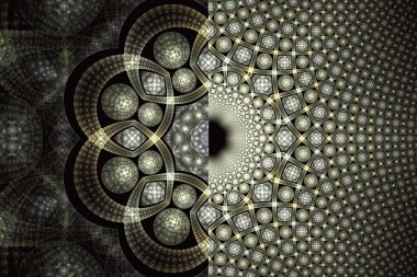 Parlak daireli soyut fraktal arkaplan