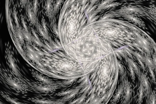 Fraktal sanat tasarımının siyah renginde fraktal radyal soyut desen