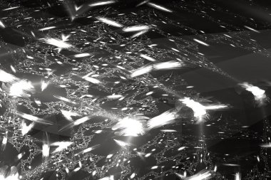 Kaotik patlamanın soyut 3 boyutlu görüntüsü. metin için boş alanı olan modern fütürist şekil.