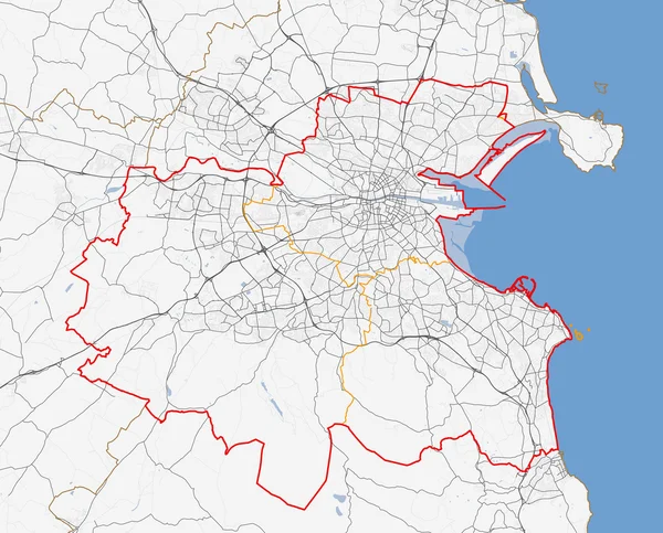 ダブリン市の地図 — ストックベクタ