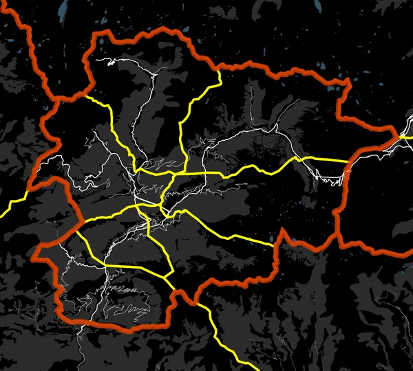 Vetor de mapa preto e branco Andorra — Vetor de Stock