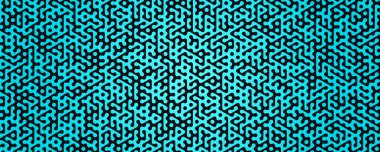 Siyah Siber Teknoloji Özgeçmişi Üzerine Neon Cyan Geometrik Deseni