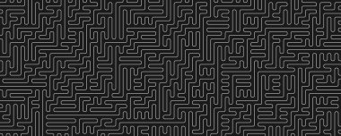 Siyah beyaz labirent arka planı. Soyut labirent arkaplanı