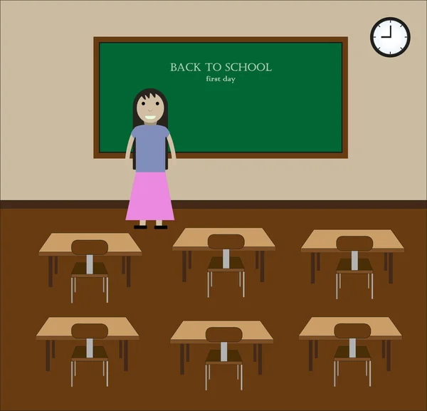 Profesor en la clase. de vuelta a la escuela — Vector de stock