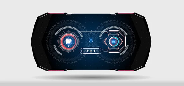 Realidade Virtual Design Exibição Frontal Futurista Capacete Ficção Científica Hud — Vetor de Stock