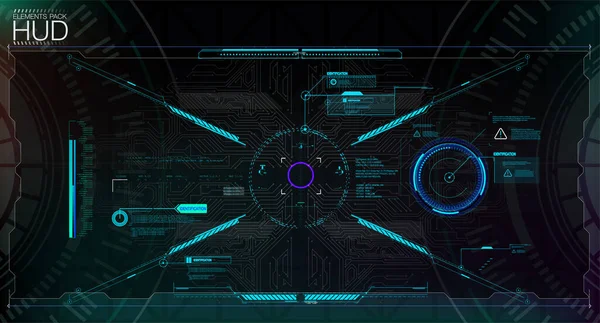 가상의 지향적 디스플레이 디자인 Sci Hud Gui 자료가 지향적 디스플레이 — 스톡 벡터