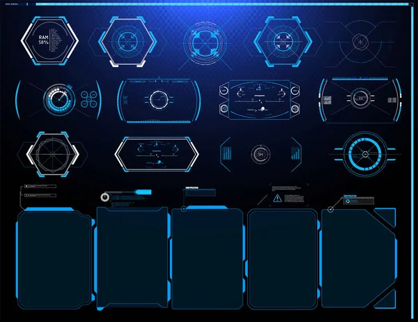 Futuristic Vector Hud Interface Screen Design Tituly Digitálních Popisků Hud — Stockový vektor