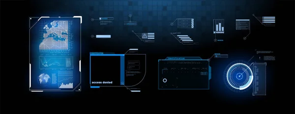 Diseño Pantalla Interfaz Hud Vectorial Futurista Títulos Llamadas Digitales Hud — Archivo Imágenes Vectoriales