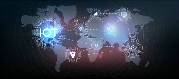 Интернет Вещей Iot Концепция Сетей Подключенных Устройств Digital Network Connections — стоковый вектор
