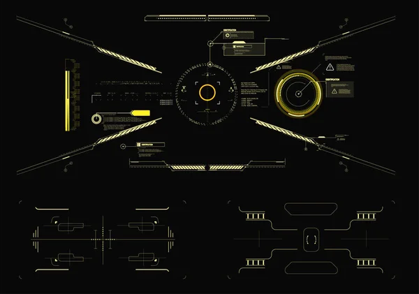 Llamadas Títulos Marco Estilo Sci Etiquetas Barras Barras Información Llamada — Vector de stock