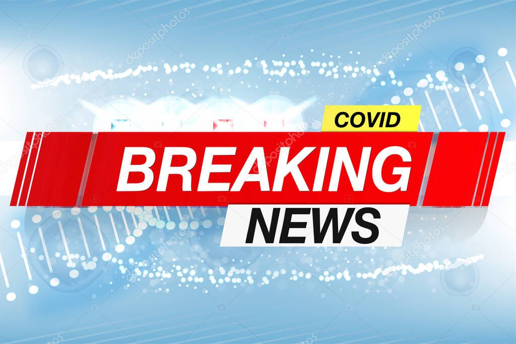 Background screen saver on breaking news covid. Breaking News Live on World Map Background. Vector Illustration.