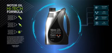 şişe motoru yağı arka planı, vektör illüstrasyonu