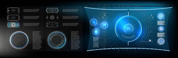 Futuristisches Vector Hud Interface Screen Design Digitale Rufnummern Hud Gui — Stockvektor