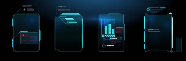 Futuristic Vector Hud Interface Screen Design Digital Callouts Titles Hud — Vector de stock