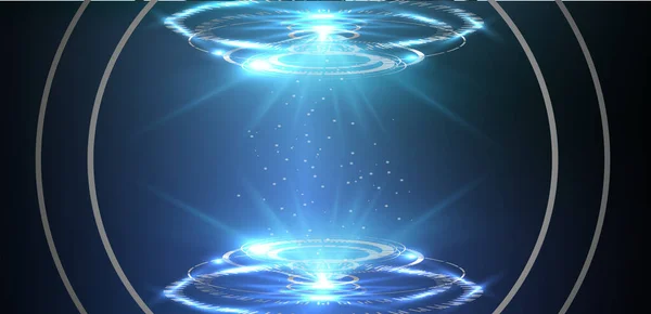 孤立した背景の上に保護青色の球を形成する未来型円 バブルシールド 抽象的な輝くスタイルでエネルギーシールドの形でドーム幾何学 イラスト — ストック写真