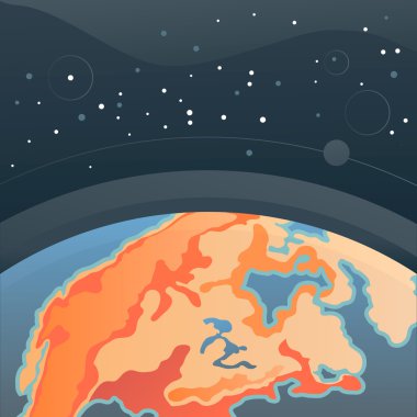 Earth ile kozmik arka plan. Vektör