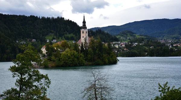 Католицизм на острове Блед, Словения — стоковое фото
