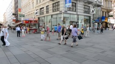 Viyana, Avusturya - 27 Ağustos 2015: Mimarlık, insan ve anıtlar şehir Viyana