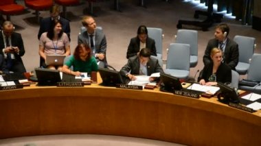 New York, Amerika Birleşik Devletleri - 21 Ağustos 2015: Güvenlik Konseyi odası Birleşmiş Milletler Genel Merkezi