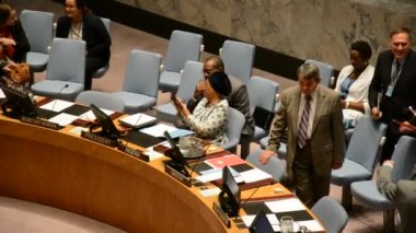 New York, Amerika Birleşik Devletleri - 21 Ağustos 2015: Güvenlik Konseyi odası Birleşmiş Milletler Genel Merkezi