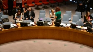 New York, Amerika Birleşik Devletleri - 21 Ağustos 2015: Güvenlik Konseyi odası Birleşmiş Milletler Genel Merkezi