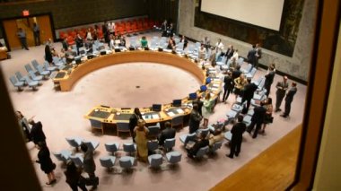 New York, Amerika Birleşik Devletleri - 21 Ağustos 2015: Güvenlik Konseyi odası Birleşmiş Milletler Genel Merkezi