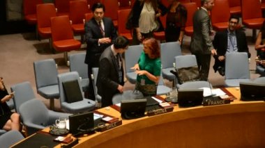 New York, Amerika Birleşik Devletleri - 21 Ağustos 2015: Güvenlik Konseyi odası Birleşmiş Milletler Genel Merkezi