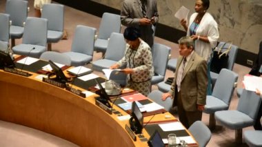 New York, Amerika Birleşik Devletleri - 21 Ağustos 2015: Güvenlik Konseyi odası Birleşmiş Milletler Genel Merkezi