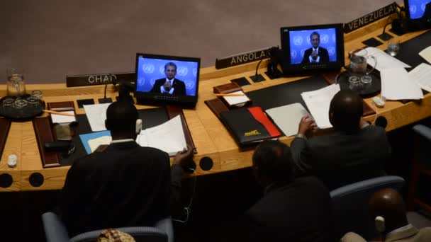 NEW YORK, STATI UNITI - 21 AGOSTO 2015: Camera del Consiglio di Sicurezza Sede delle Nazioni Unite — Video Stock