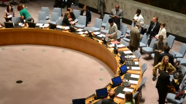 美国纽约 - 2015年8月21日：安全理事会会议厅联合国总部 — 图库视频影像