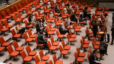 New York, Amerika Birleşik Devletleri - 21 Ağustos 2015: Güvenlik Konseyi odası Birleşmiş Milletler Genel Merkezi