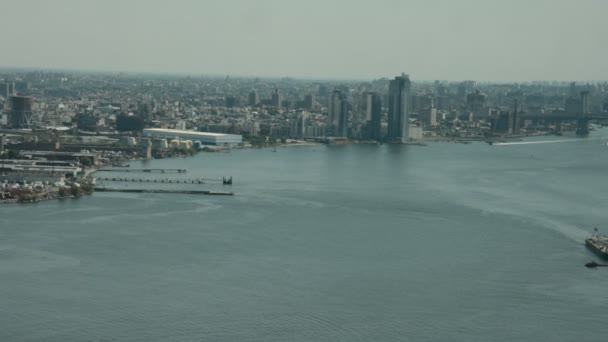 Вид с воздуха на Нью-Йорк — стоковое видео
