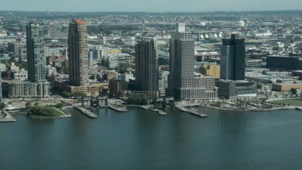 Vista aérea de la ciudad de Nueva York — Vídeos de Stock