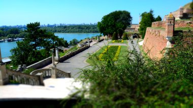 Belgrade, Sırbistan - 15 Ağustos 2016: Mimari ayrıntılar Belgrad'da Kalemegdan Kalesi