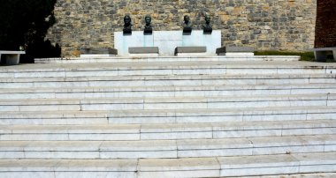 Belgrade, Sırbistan - 15 Ağustos 2016: Mimari ayrıntılar Belgrad'da Kalemegdan Kalesi