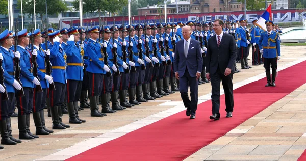 塞尔维亚副总统约瑟夫·乔·拜登开始对塞尔维亚贝尔格莱德进行正式访问 — 图库照片
